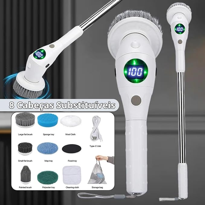 8-in-1 Electric Cleaning Brush: The Revolution in Cleaning Your Home!