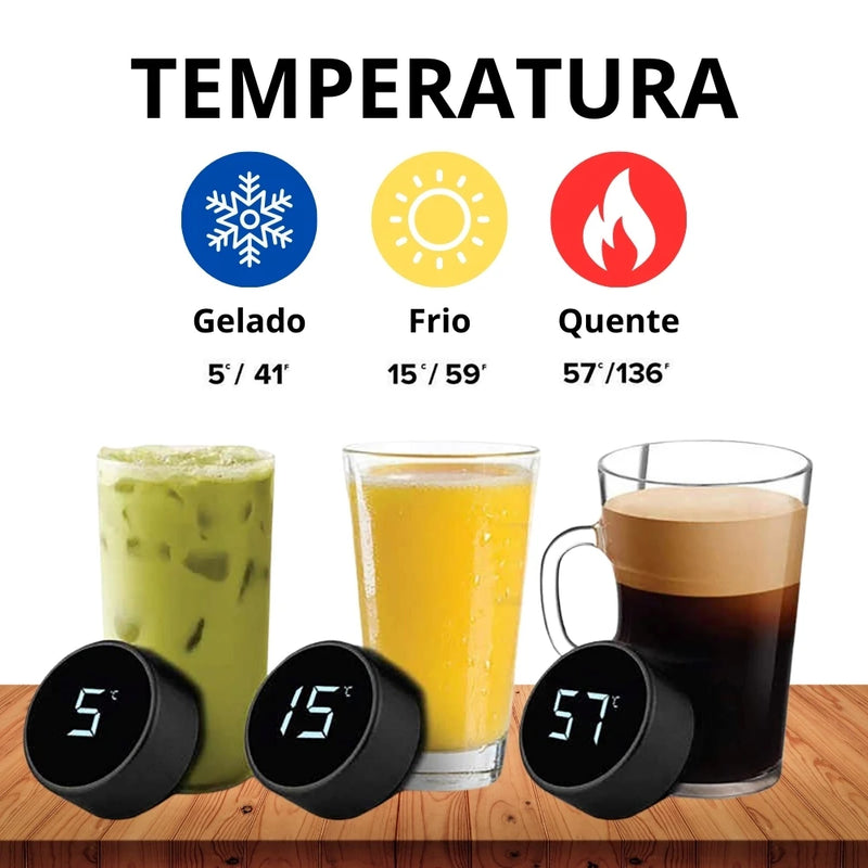 Garrafa Térmica 500ml Com Medidor De Temperatura Digital