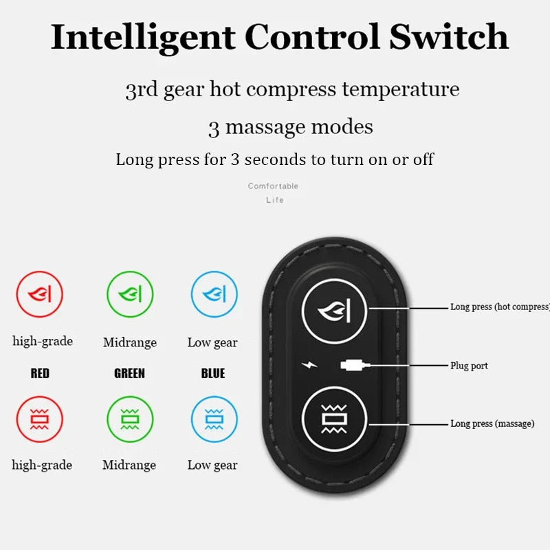 Conforto e Alívio: Travesseiro Massageador Ergonômico com Compressa Quente para Relaxamento e Proteção da Coluna Cervical