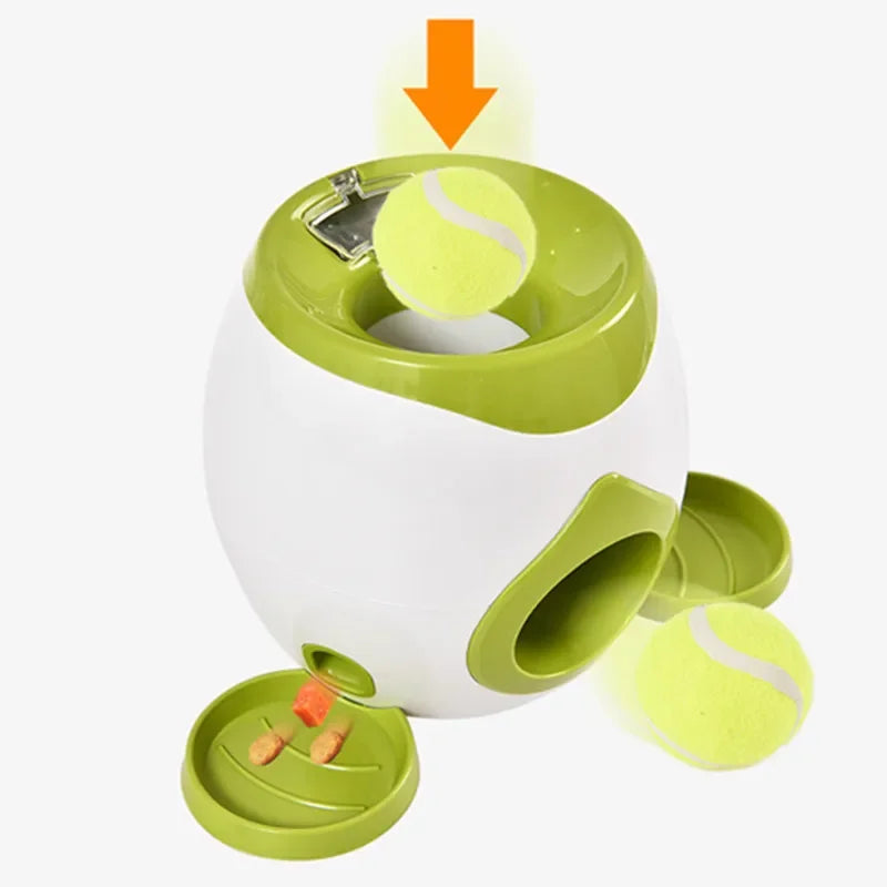 2-in-1 Tennis Ball Launcher: Fun and Food for Dogs