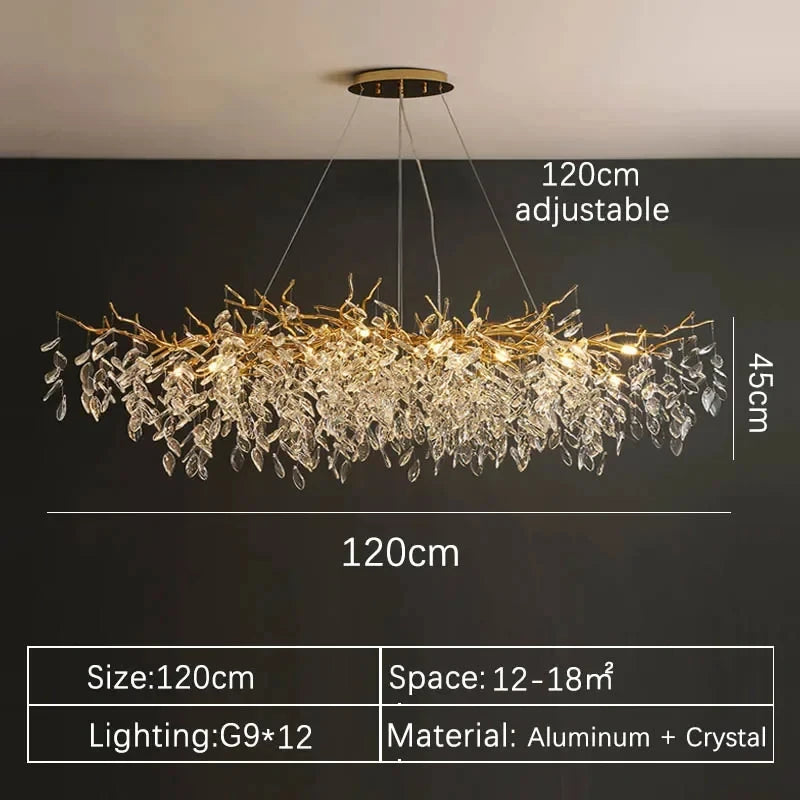 Luxuoso Lustre de Cristal Dourado LED: Iluminação Sofisticada para Sala, Jantar, Quarto ou Ambientes Elegantes!