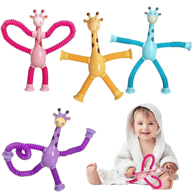 Telescopic Giraffe: Anti-Stress Toy with Suction Cups for Kids