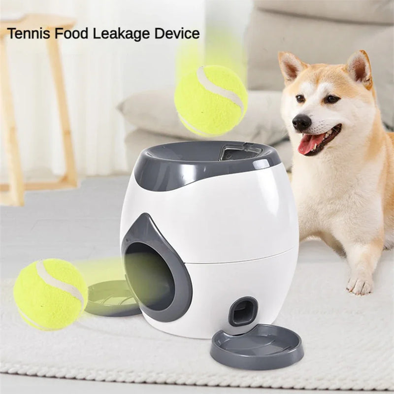 2-in-1 Tennis Ball Launcher: Fun and Food for Dogs