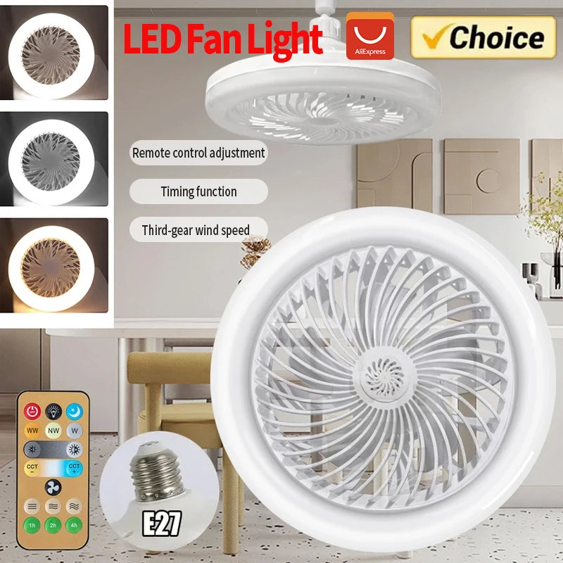 Substitua Sua Lâmpada Comum pelo Ventilador de Teto LED com Luz e Controle Remoto