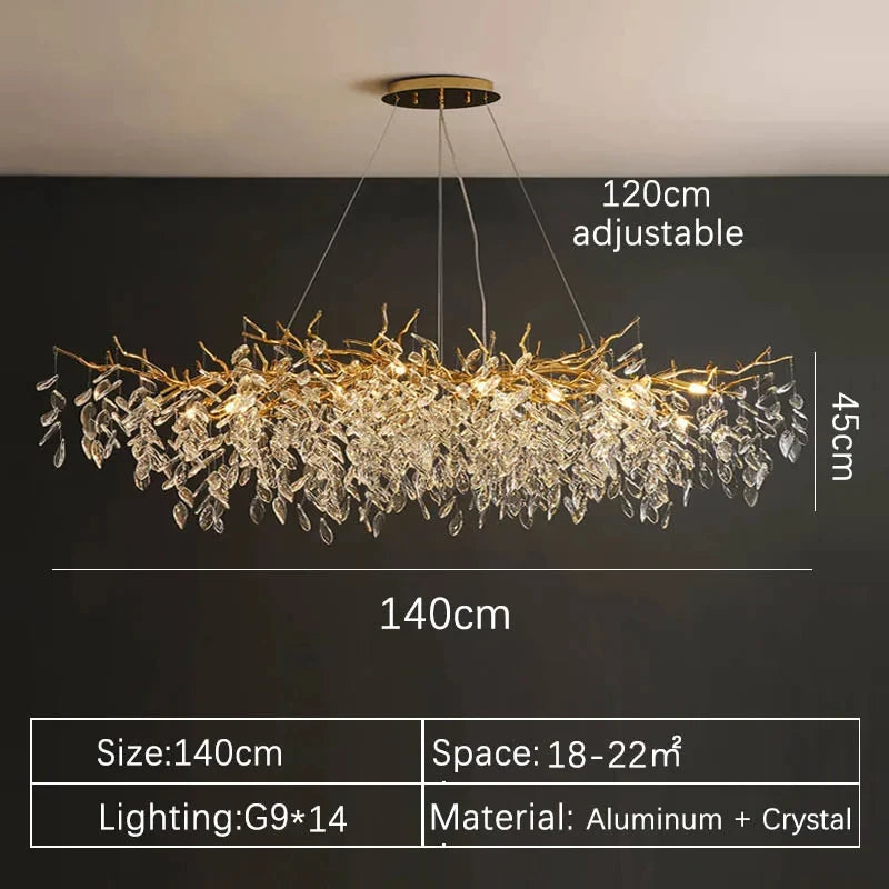 Luxuoso Lustre de Cristal Dourado LED: Iluminação Sofisticada para Sala, Jantar, Quarto ou Ambientes Elegantes!