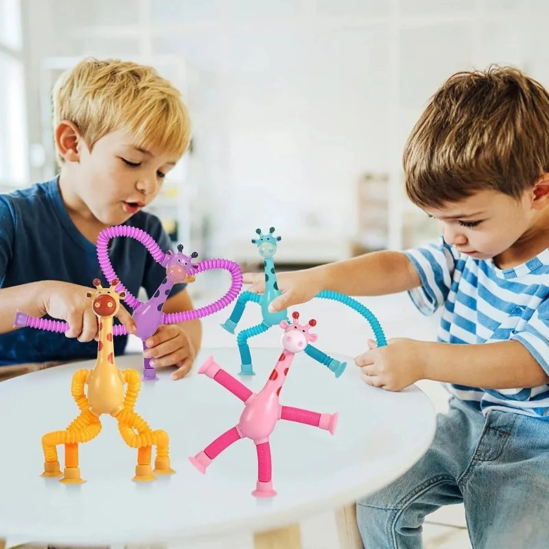 Telescopic Giraffe: Anti-Stress Toy with Suction Cups for Kids