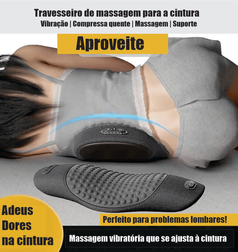 Back Pain Relief: Heating Massage Pillow with Lumbar Support