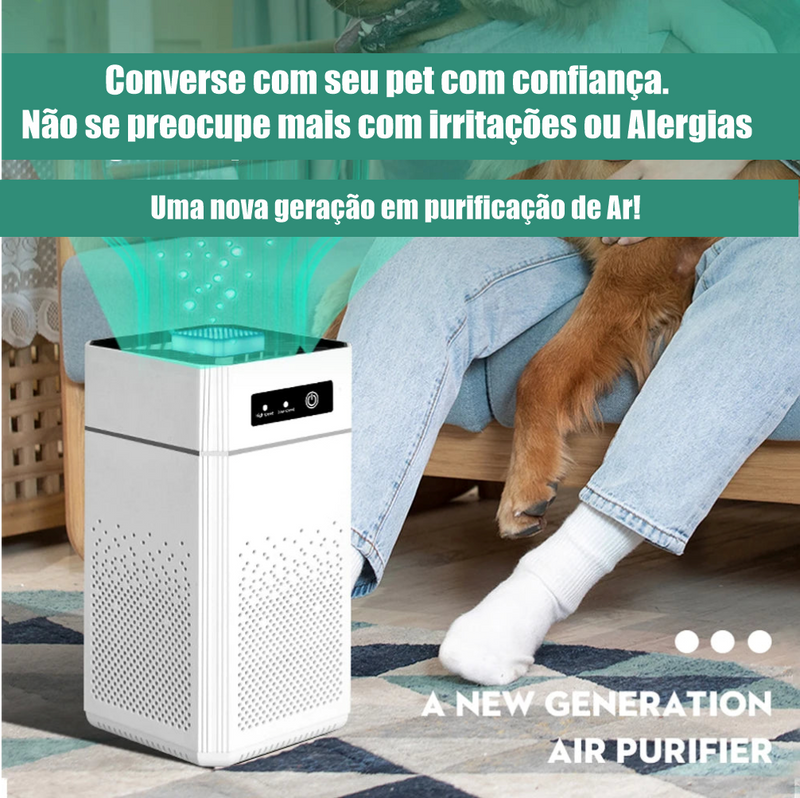 Purificador de Ar Inteligente com Íons Negativos e Filtro HEPA – Compacto e Potente!