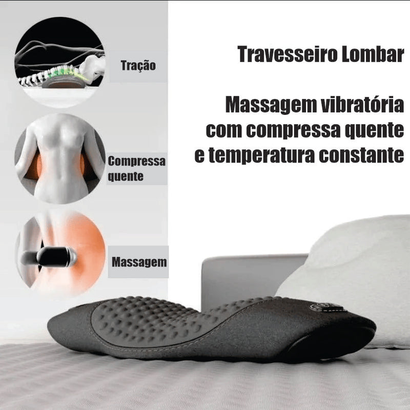 Back Pain Relief: Heating Massage Pillow with Lumbar Support